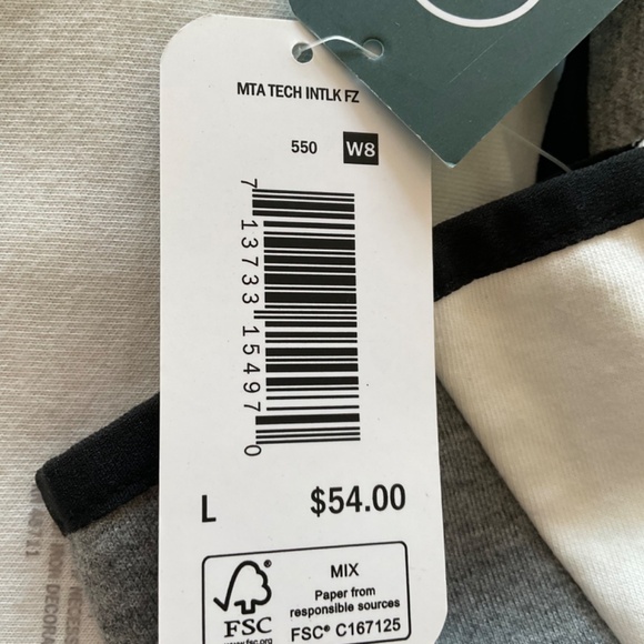 NWT athletic white jacket, large. - Picture 10 of 11